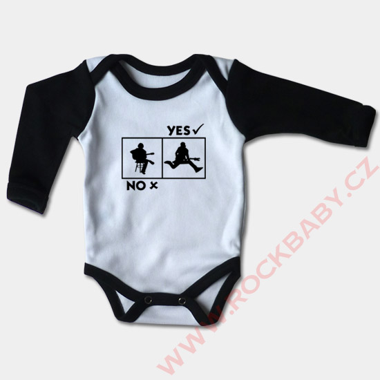 Kojenecké body dlouhý rukáv - Kytarista Yes - No