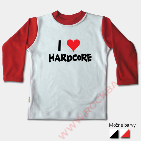 Detské tričko dlhý rukáv - I love Hardcore