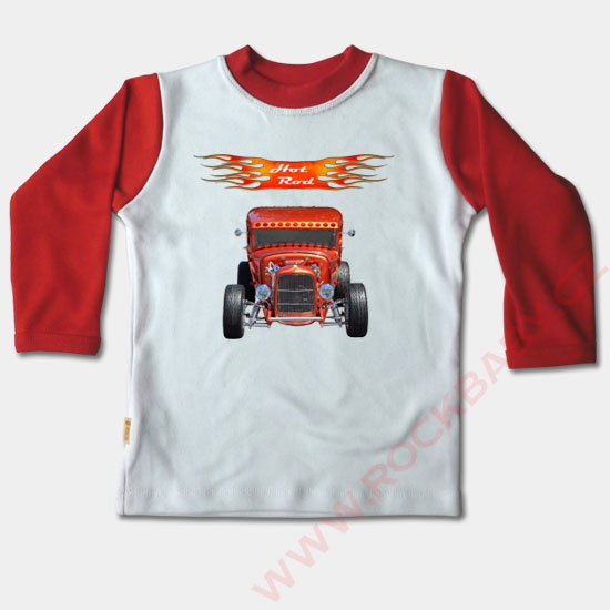 Dětské tričko dlouhý rukáv - Hot rod auto