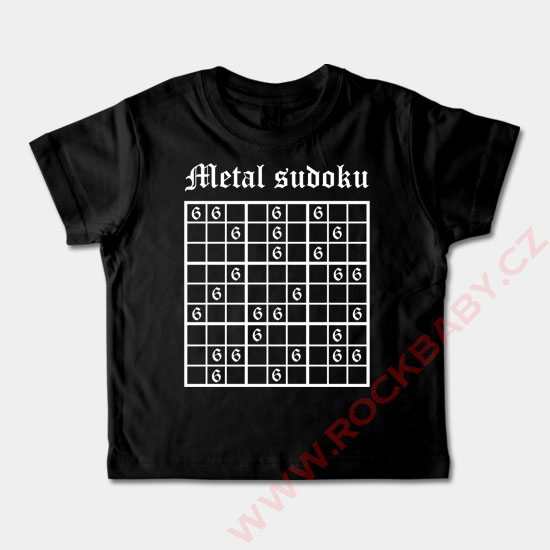 Dětské tričko krátký rukáv - Metal sudoku