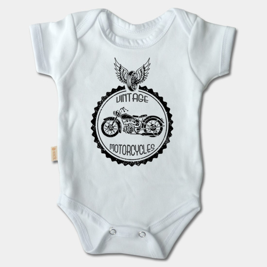 Kojenecké body krátký rukáv - Retro motorka