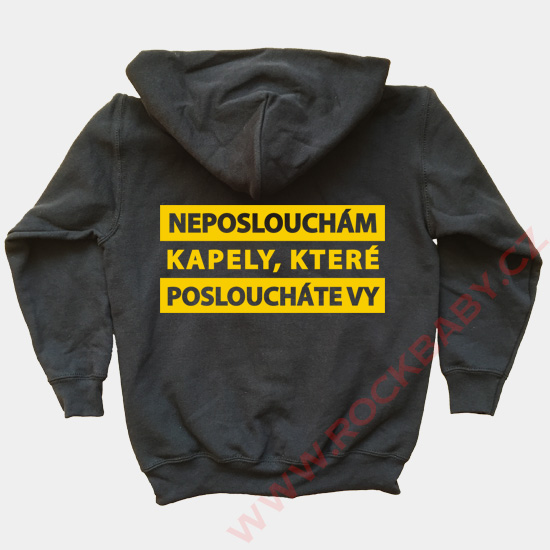 Dětská mikina s kapucí na zip - Neposlouchám kapel
